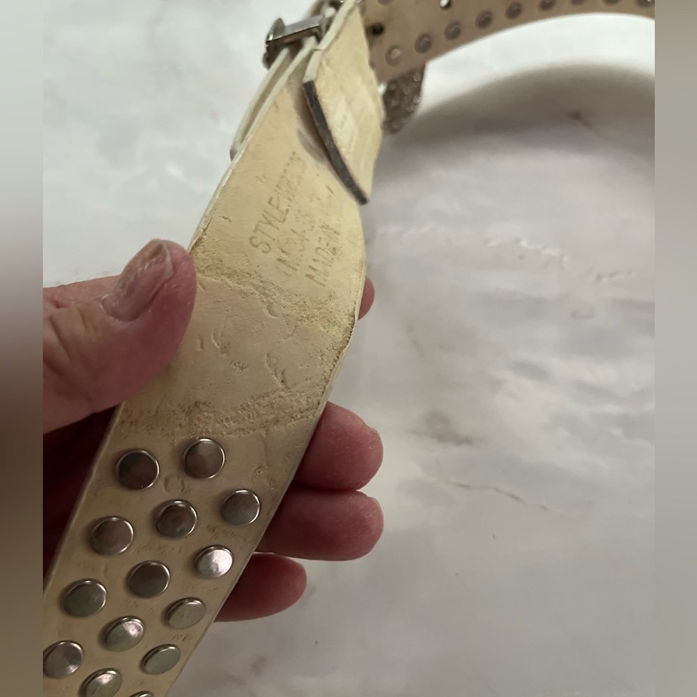Cream Rhinestone Belt - Picture 7 of 9